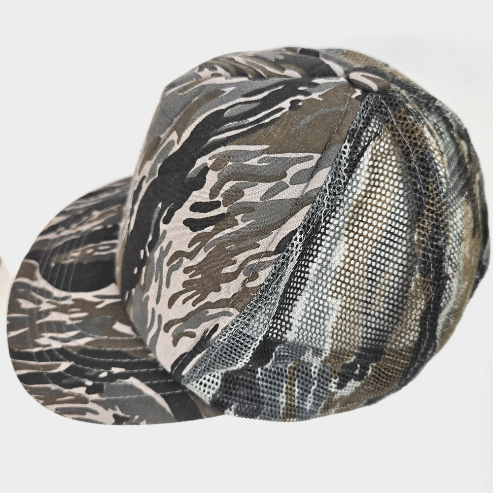 Vintage Tiger Stripe Camo Brown Mens Snapback Trucker Mesh Back Blank
